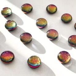 Cabochons en verre dichroïque rose fuchsia