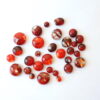 Cabochons cornaline en verre artisanal