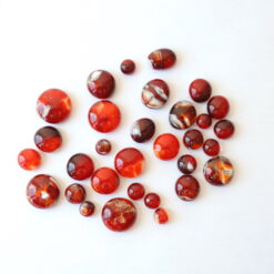 Cabochons cornaline en verre artisanal