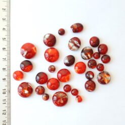 Cabochons cornaline en verre artisanal