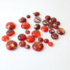 Cabochons cornaline en verre artisanal