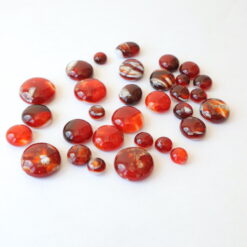 Cabochons cornaline en verre artisanal
