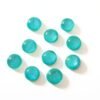 Lot de 12 cabochons en verre dichroïque vert jade avec ondulations arc-en-ciel / 11 mm