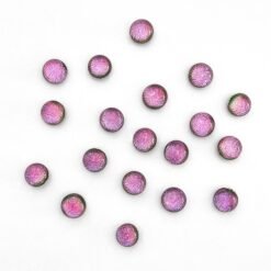 cabochons ronds en verre dichroïque rose