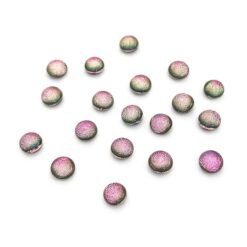 cabochons ronds en verre dichroïque rose