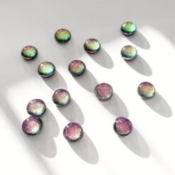 cabochons ronds en verre dichroïque rose
