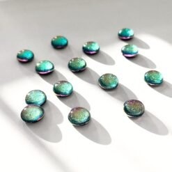 cabochons ronds en verre dichroïque rose
